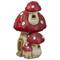 18" Red & Beige Mushroom House Outdoor Garden Statue
